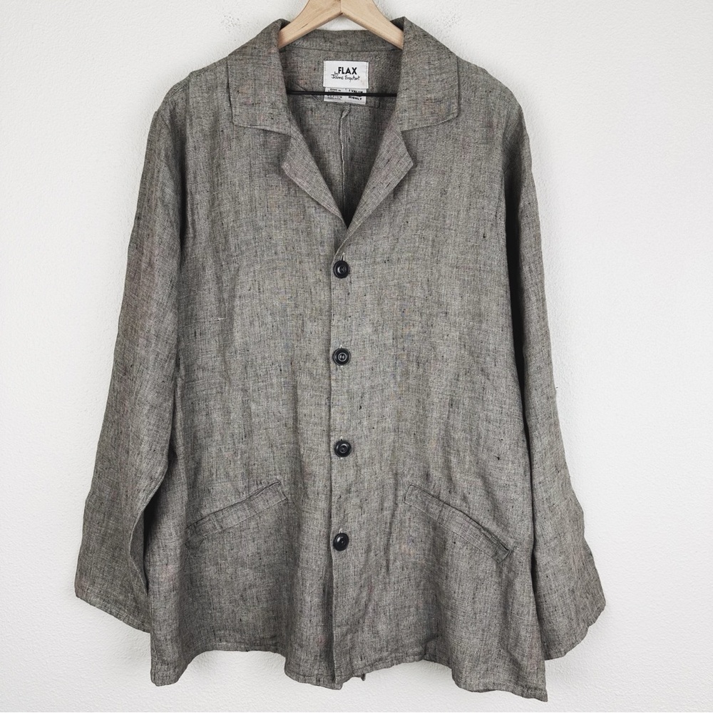 FLAX Jeanne Engelhart Oversize 100% Linen Lightweight Jacket Blazer
